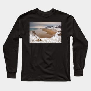 Rhossili Bay in the winter Long Sleeve T-Shirt